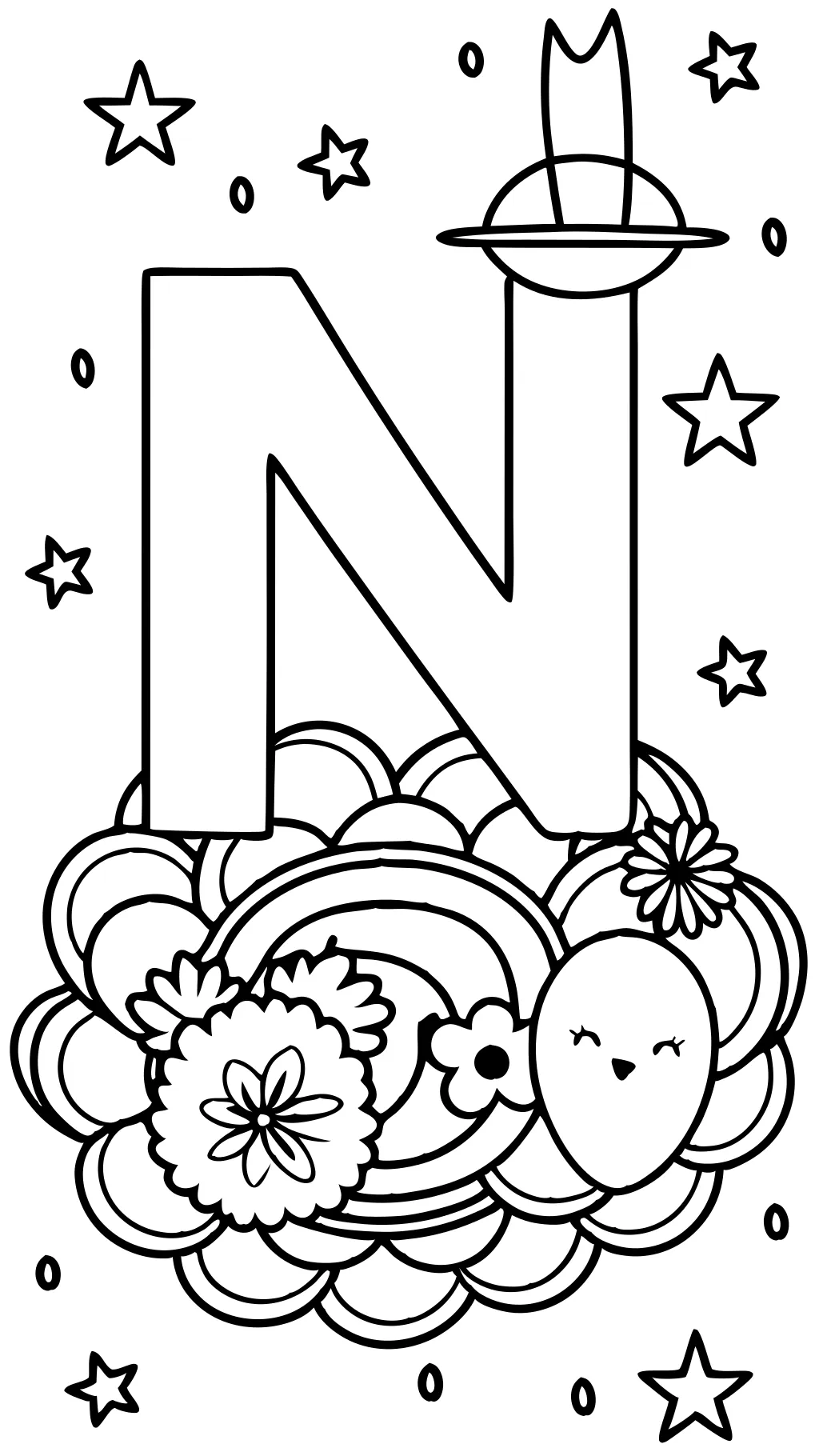 n is for coloring page